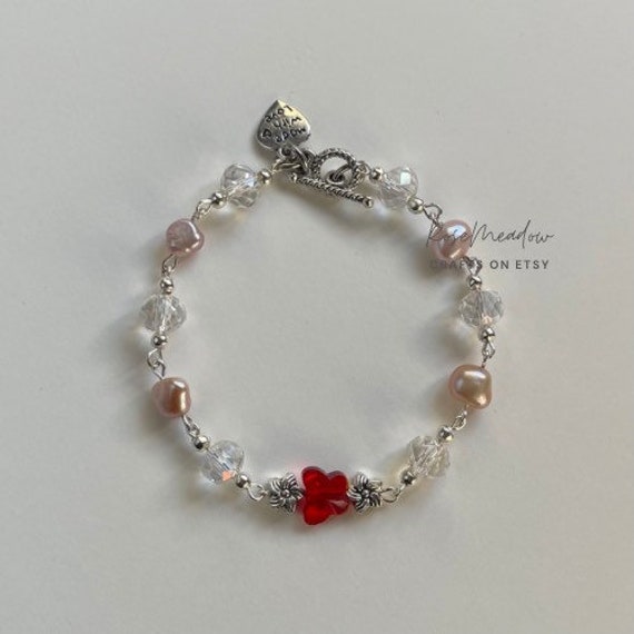 Petals and Thorns Pearl Bracelet - Etsy