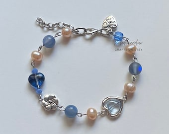 Blue Spring Pearl Bracelet || Quartz Bracelet