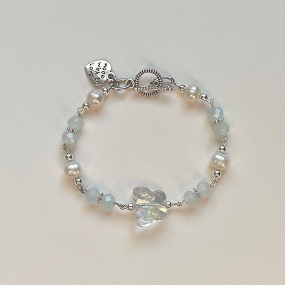 Frost Butterfly Pearl Bracelet - Etsy