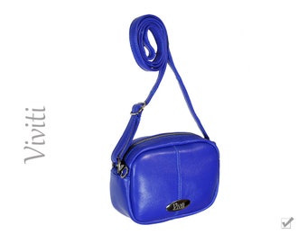 Charming blue genuine leather purse.