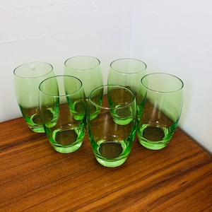 ARCOROC France 6 Green Long Drink Goblet Tumbler Water Glassware Salto Collection Boxed Unused