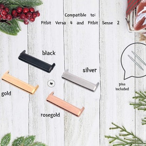 Fitbit Versa 4 Adapter, Fitbit Sense 2 Connector, Stainless Steel, Spring Bar, Buckle