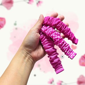 Pink Scrunchie Apple Watch Band: Handmade Cotton Fabric, Fitbit, Samsung, Garmin