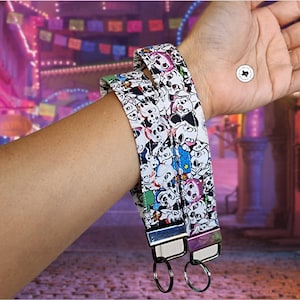 Dalmatian Dogs Scrunchies Keyfob, Animal Print Fabric Wristlet Keychain