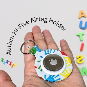 Handmade Autism Awareness AirTag Keychain: Child Safety Tracker