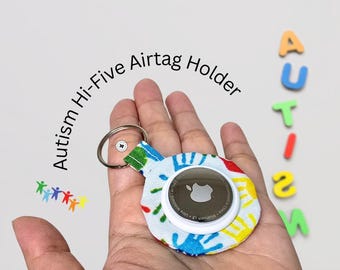 Handmade Autism Awareness AirTag Keychain: Child Safety Tracker
