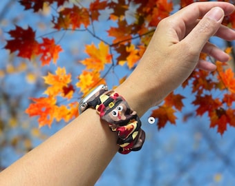 Thanksgiving Turkey Scrunchie Watch Band for Apple Watch, Fitbit, Samsung, Garmin, Gizmo