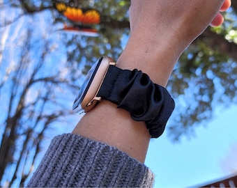 Handmade Satin Scrunchie Watch Band: Apple, Samsung, Fitbit