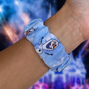 Funny Snowman Character Scrunchie Watch Band | Fits Apple Watch, Fitbit, Samsung, Garmin, Gizmo