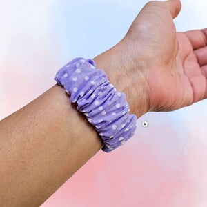 Polkadot Scrunchie Apple Watch Band: Handmade Cotton Fabric 1) Purple