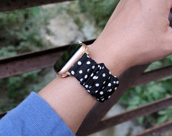 Bracelet de montre chouchou à pois : coton fait main Apple, Fitbit, Samsung