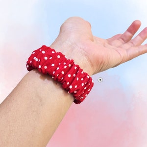 Polkadot Scrunchie Apple Watch Band: Handmade Cotton Fabric 5) Red