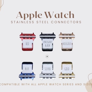 Apple Watch Band Adapter Set: Stainless Steel, Series 1-10 & Ultra