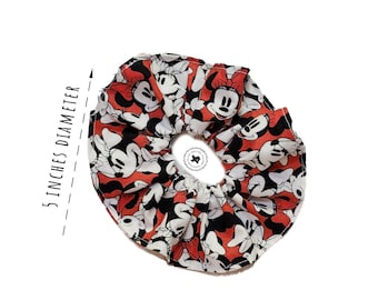 Minnie Mouse Bow Face Hair Scrunchies, Hair tie with optional zipper pocket