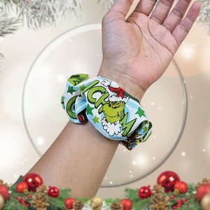 Christmas Thief Scrunchie Watch Band, Holiday Cotton Fabric