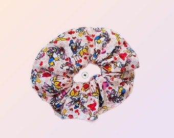 Donald Daisy Duck Hair Scrunchies, Hair tie with optional zipper pocket
