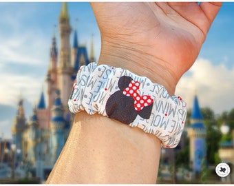 Bracelet de montre chouchou Minnie Mouse : coton fait main Apple, Samsung, Fitbit