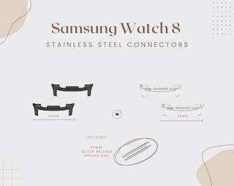 Kit adaptador para Samsung Watch 8, conector de acero inoxidable, pasadores de resorte, repuesto para asas de reloj inteligente