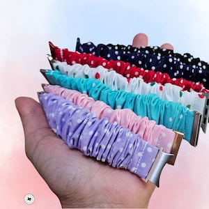 Polkadot Scrunchie Apple Watch Band: Handmade Cotton Fabric bild 1