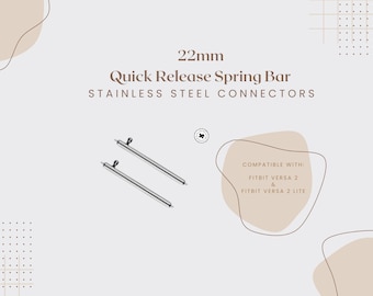 22mm Quick Release Spring Bar Pins for Fitbit Versa 2 Connector