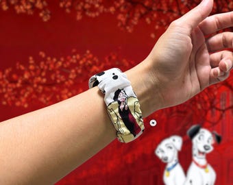 Halloween Villain Style Scrunchie Watch Band: Black & White Smartwatch Strap