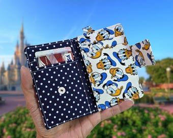 Handmade Grumpy Duck Fabric Card Wallet with Keyring