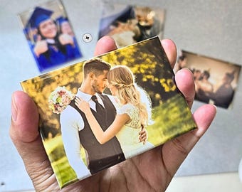 Custom Photo Magnet, Personalized Wedding Gift (3.5x2.5 Inch)