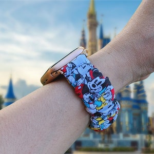 Mickey Mouse Scrunchie Watch Band: Apple, Fitbit, Samsung