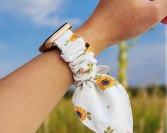 Sunflower Apple Watch Band: Autumn Fall Scrunchie - Fitbit, Samsung, Garmin
