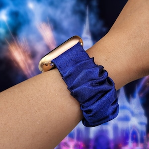 Royal Blue Solid Color Scrunchies Watch Band for Apple Watch, Fitbit Sense Versa Charge5, Samsung Watch 7, 20mm 22mm Garmin Vivo Q7 Fossil