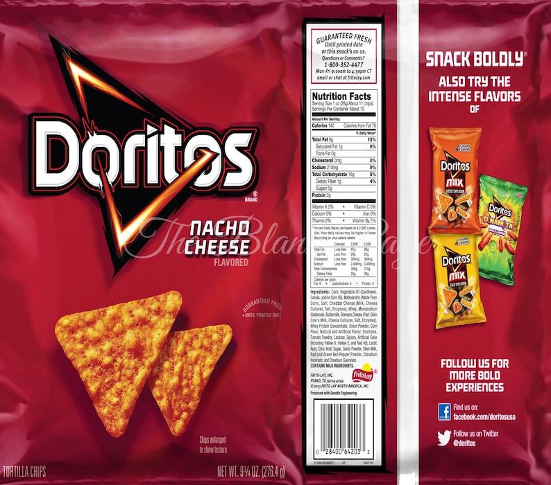 Doritos Red Bag Nacho Cheese Triangle Chip 20oz Skinny Etsy UK