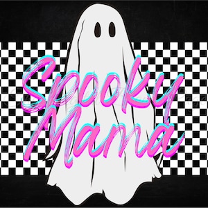 Spooky Mama, Pumpkin Face, Halloween Wrap, 20oz Skinny Tumbler Wrap, Digital PNG File, Instant Download