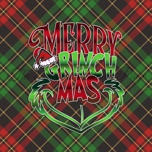 Merry Christmas, Holiday Plaid, 20oz Skinny Tumbler Wrap, Digital PNG File, Instant Download