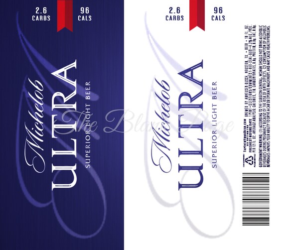 Ultra Blue and White Skinny Can Beer Label 20oz Skinny - Etsy ...
