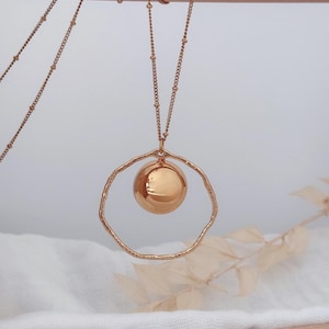 Pregnancy bola - hammered rings - gold - pregnancy jewelry