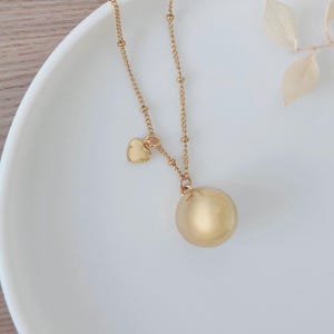 Pregnancy bola - heart - gold - pregnancy jewelry