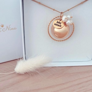 Gold pregnancy bola - freshwater pearls - baby miracle - pregnancy jewelry - maternity necklace