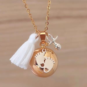 Baby feet pregnancy bola - pacifier - silver - gold - pregnancy jewelry