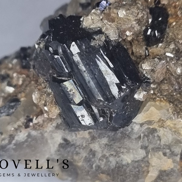 Cassiterite, Tin Crystal on Host, Tin, Rare Mineral Specimen, Gem, Collectors Specimen, Elsmore NSW Mica, Quartz