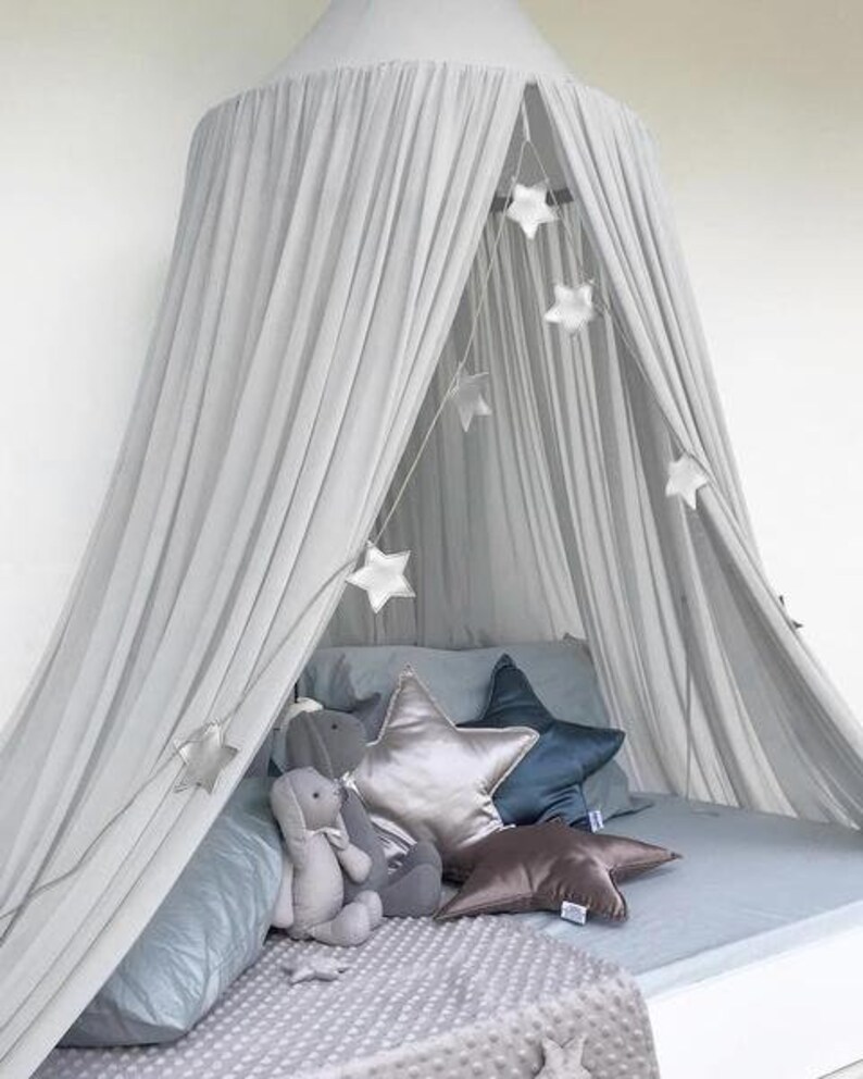 Grey Chiffon Bed Canopy Etsy