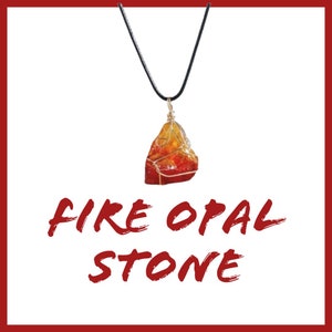 Fire Opal Stone - Crystal Stone Symbolizes Love, Luck, Success, Creativity - Unisex