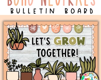BOHO Plants Bulletin Board | Back to School Decor | Plant Classroom Decor