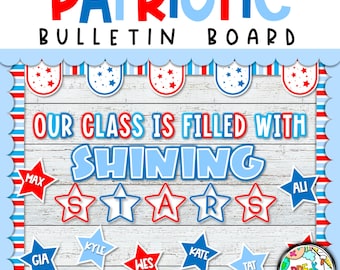 Patriotic Bulletin Board, Red, White and Blue Classroom, Star Coloring Page, 250 Years of America