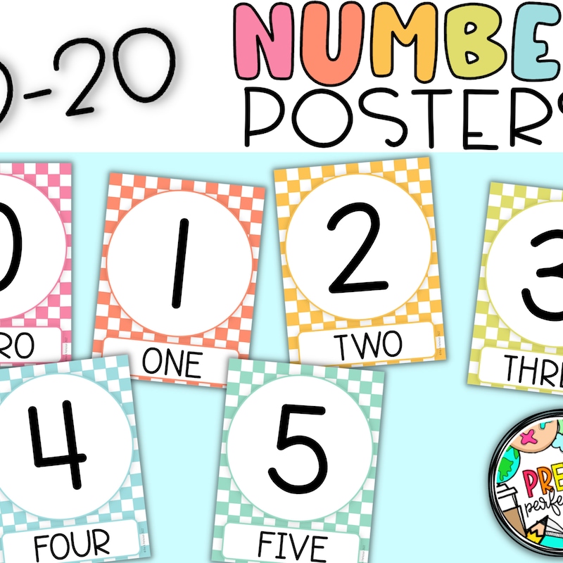 Retro Number Poster by 10 - Etsy