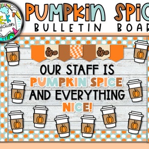 Pumpkin Spice STAFF Bulletin Board | Pumpkin Latte Bulletin Board | Digital Download | STAFF Bulletin Board Kit