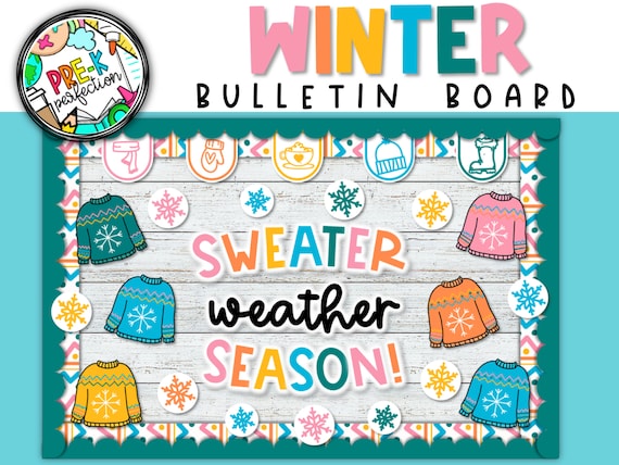 Winter Sweater Bulletin Board Kit: Classroom Decor (Digital Download)
