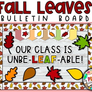 Fall Leaves Classroom Bulletin Board Kit (Digital Download)