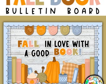 Kit de tablero de anuncios con libros de otoño: Decoración bohemia para el aula (descarga digital)