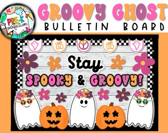 Tablón de anuncios de fantasmas: Decoración hippie de Halloween (Descarga digital)