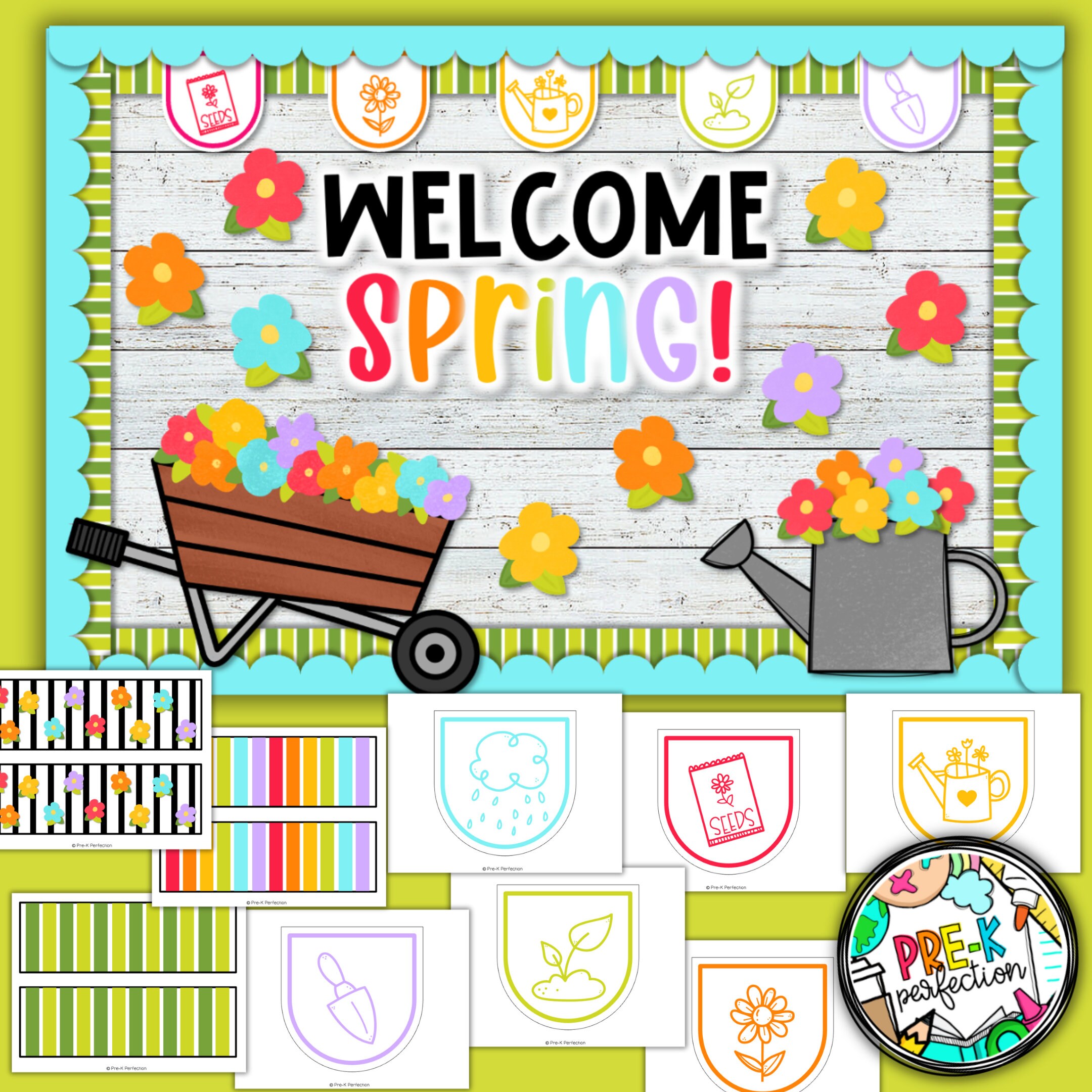 Spring Flowers Bulletin Board Kit: Classroom Decor (digital Download ...